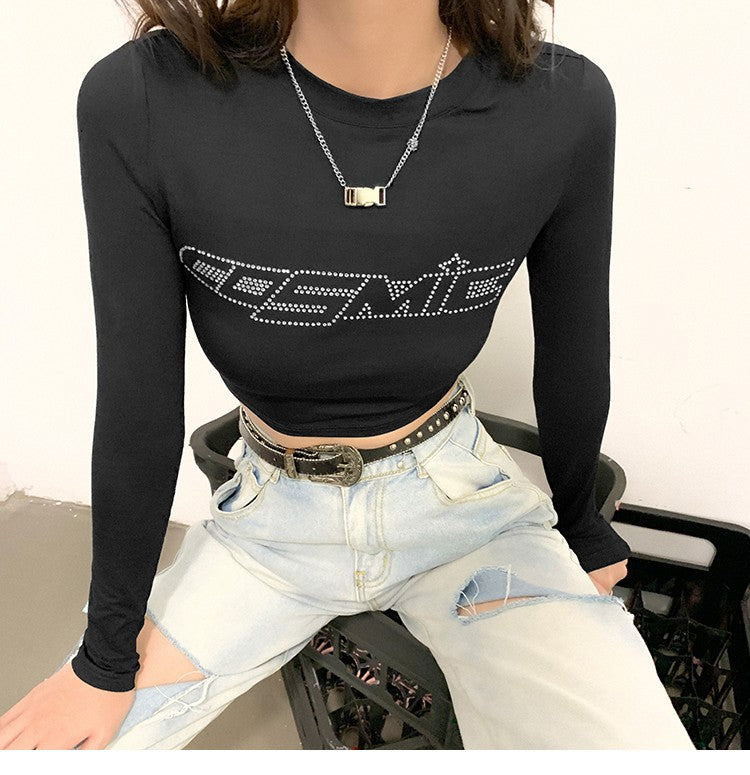 Rhinestone Cosmic Mofif Long Sleeve