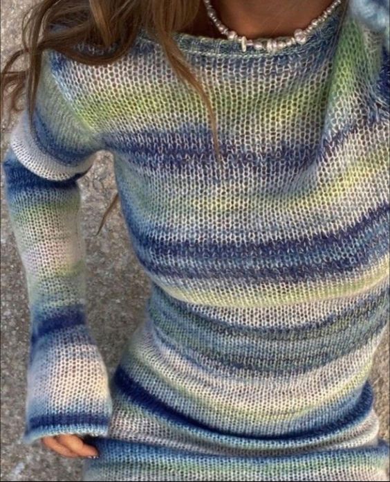 Tie Dye Striped Knit Dress