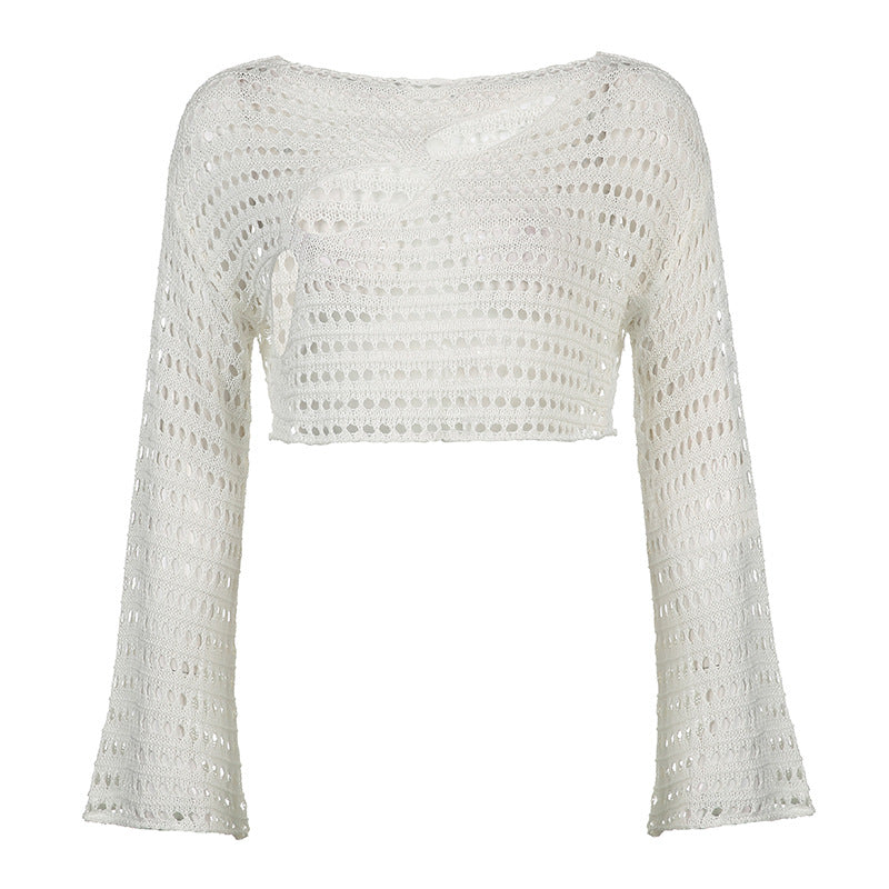 Women's Hollow Knitted Blouse