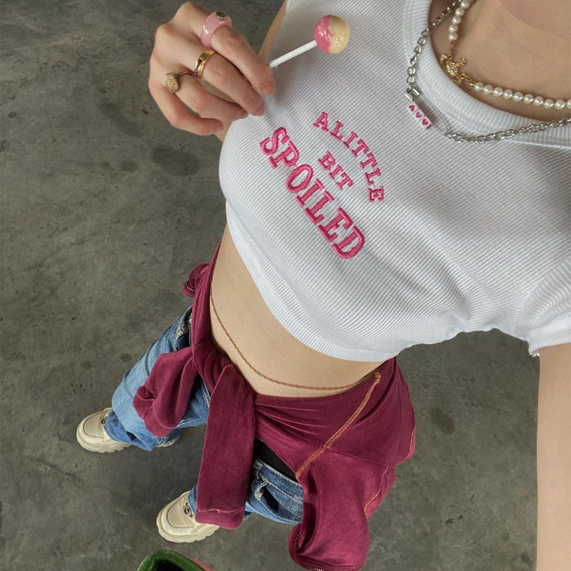 Spoiled Embroidery Crop Top